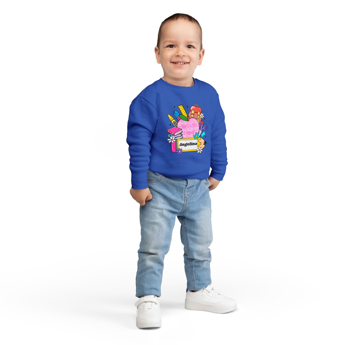 Custom name unisex alphabet sweatshirt for youth, toddlers & adults. Toddler and preschool gift, First Day Of School, fun shirt for youth