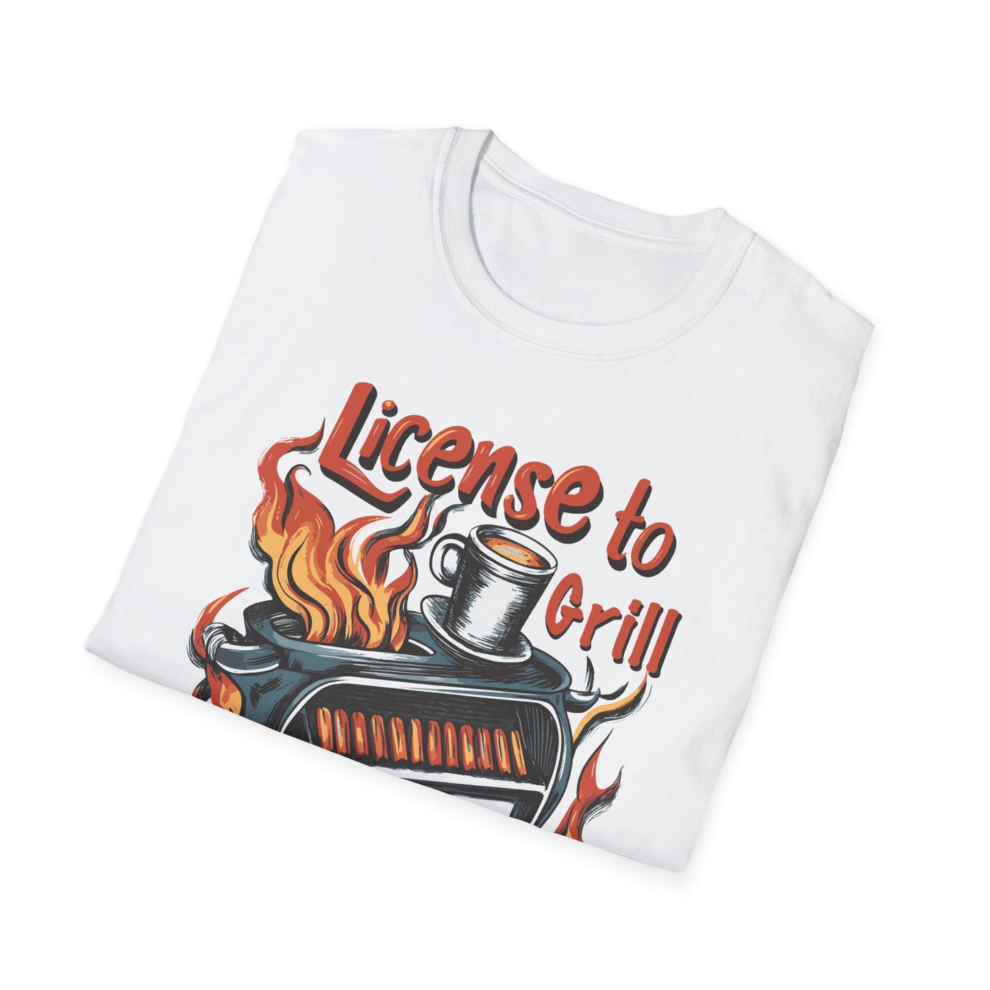 License to Grill T-Shirt | Father's Day Gift | Unisex Tee for Dads | Comfortable Casual Wear | Gift for Dad | Fire Theme