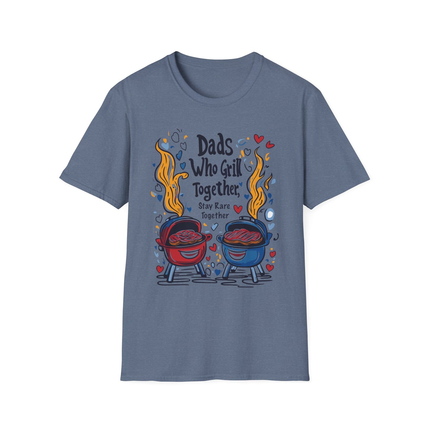 Dads Who Grill Together Stay Rare Together T-Shirt | Father's Day Gift | Unisex Tee for Dads | Comfortable Casual Wear | Gift for Dad | Fire Theme