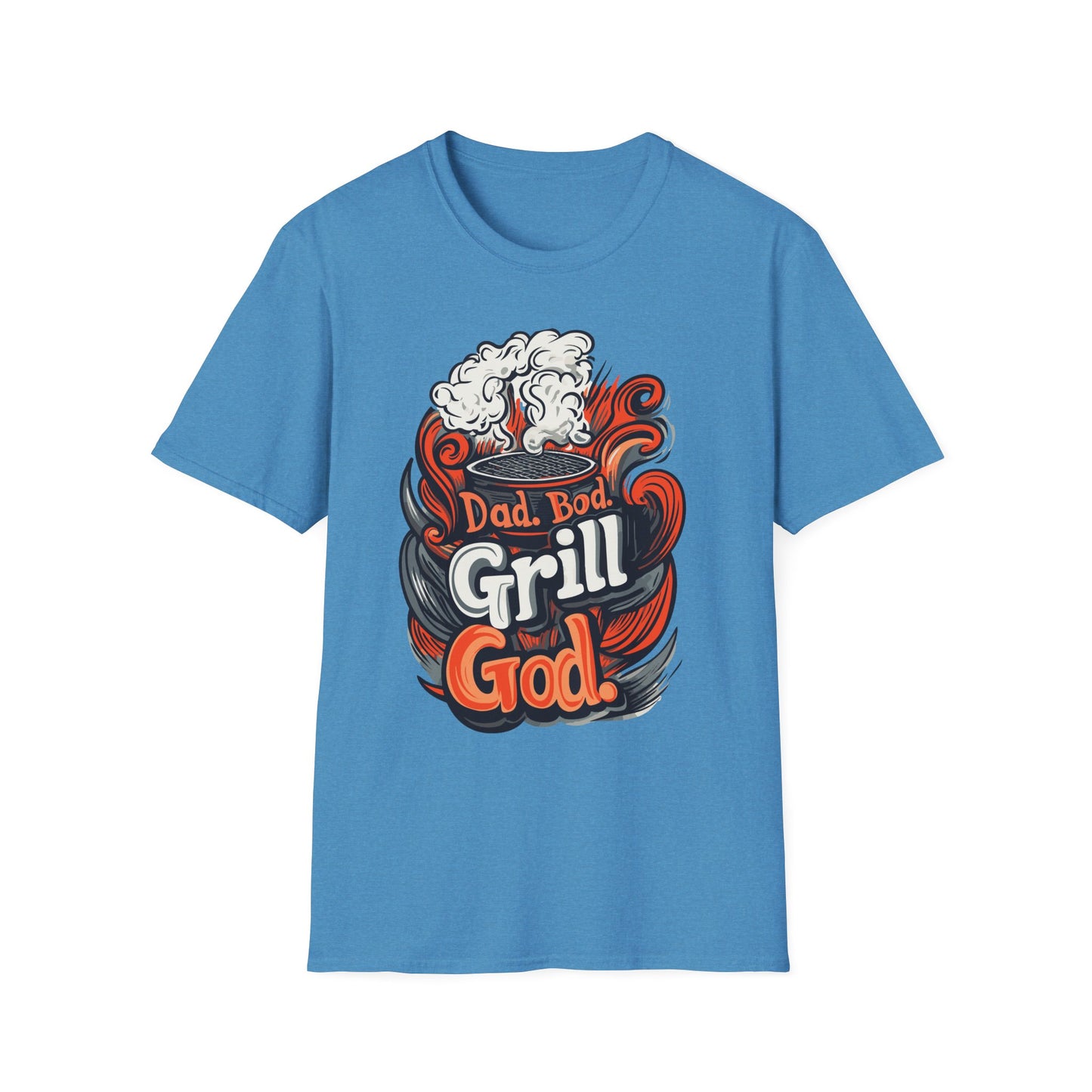 Dad, Bod Grill God T-Shirt | Father's Day Gift | Unisex Tee for Dads | Comfortable Casual Wear | Gift for Dad | Fire Theme