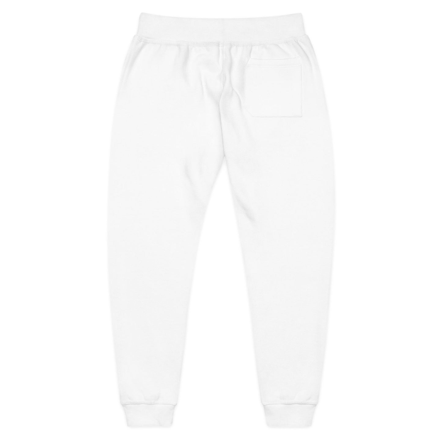 Embroidered Script Heart Sweatpants — Cozy White Fleece Joggers