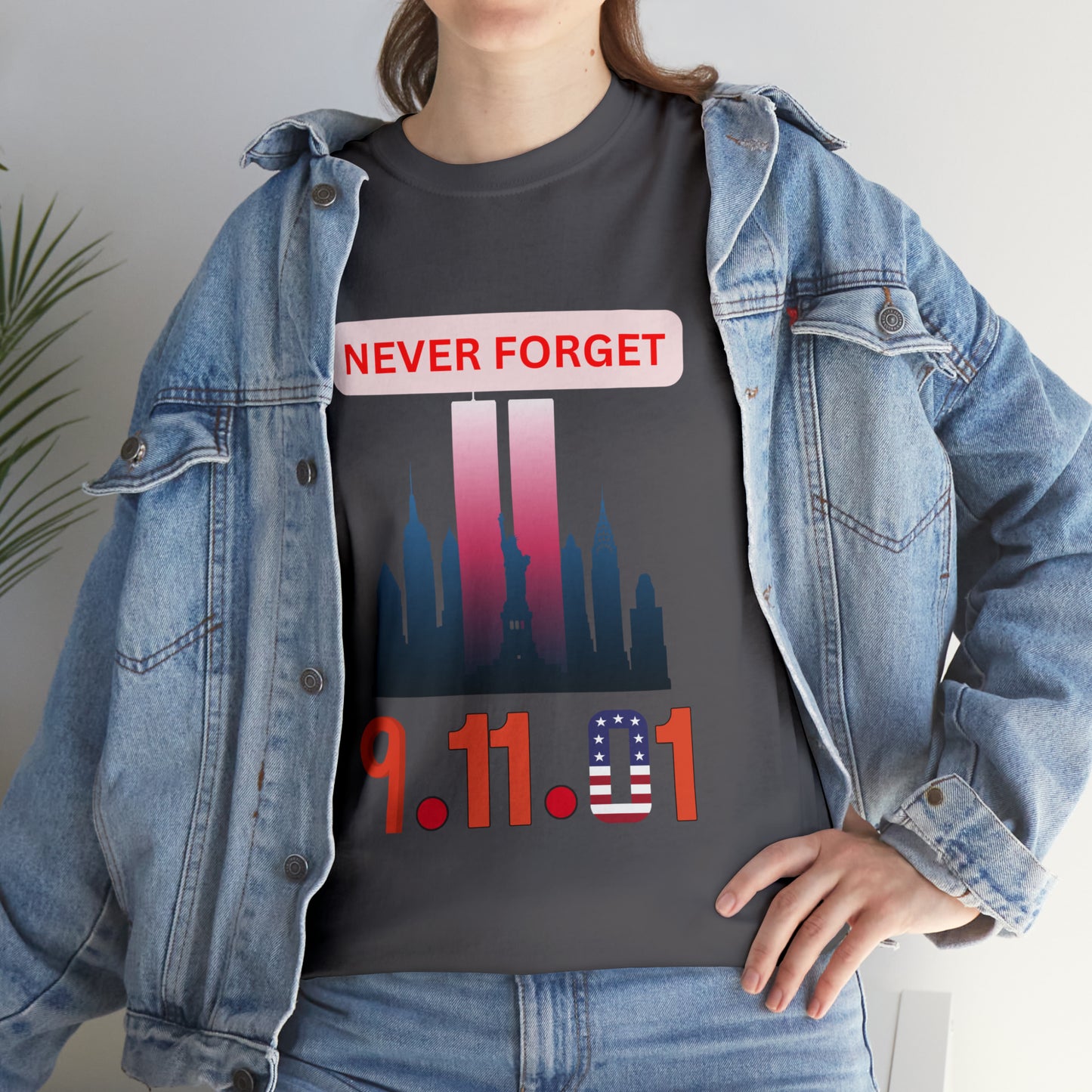 Unisex Heavy Cotton Tee- Never Forget 9/11/01