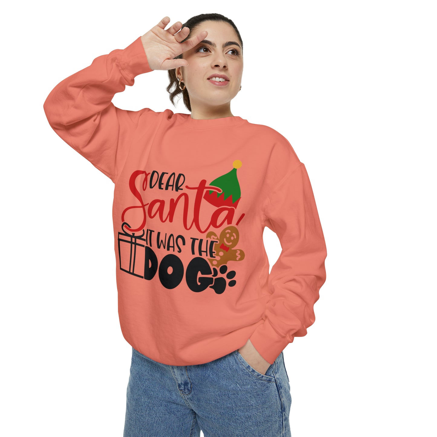 Dear Santa It Was the Dog Unisex Garment-Dyed Sweatshirt, Dear Santa Dog Shirt, Christmas Shirt, Family Christmas Shirt, Dog Shirt, Animal Lover Shirt, Dog Lover Tee