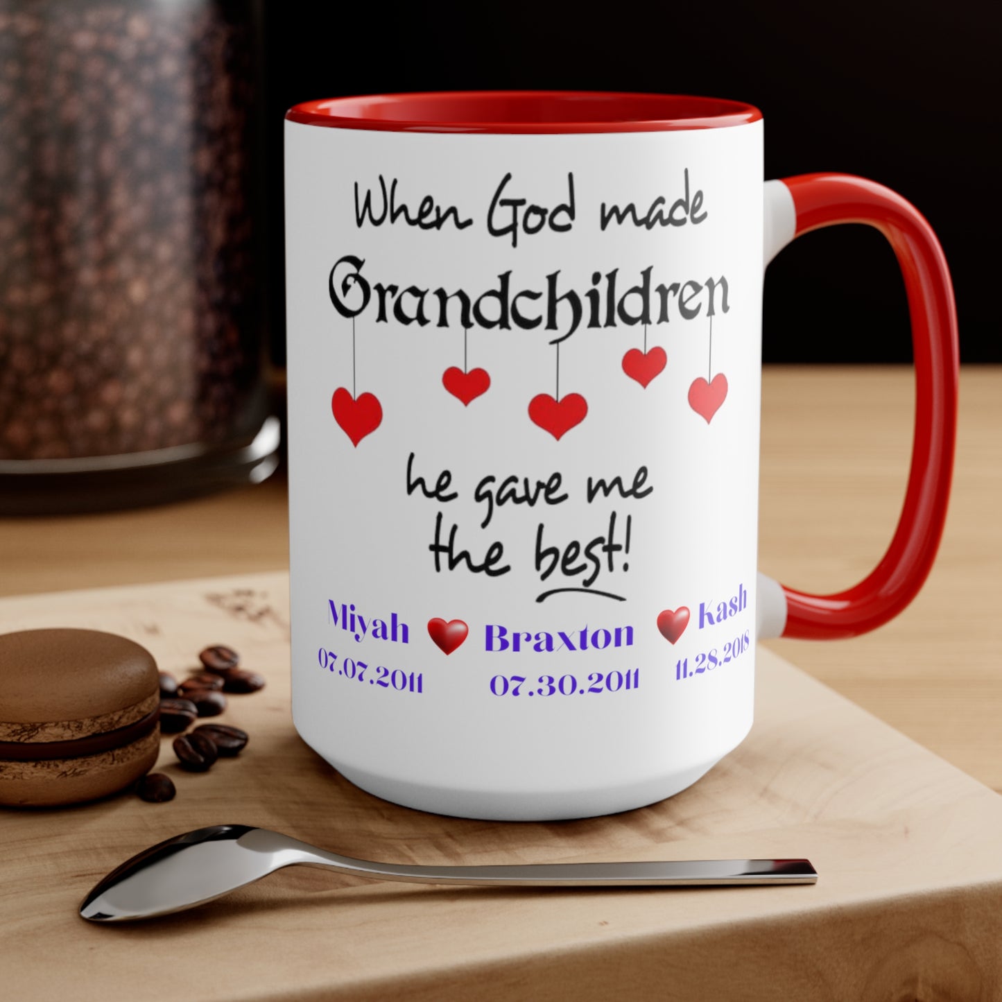 Personalized Grandma Mug With Names, Gift for Grandma, Grandma Mug, Grandma Mug with Grandchildren's Name, Grandma Cup with Names