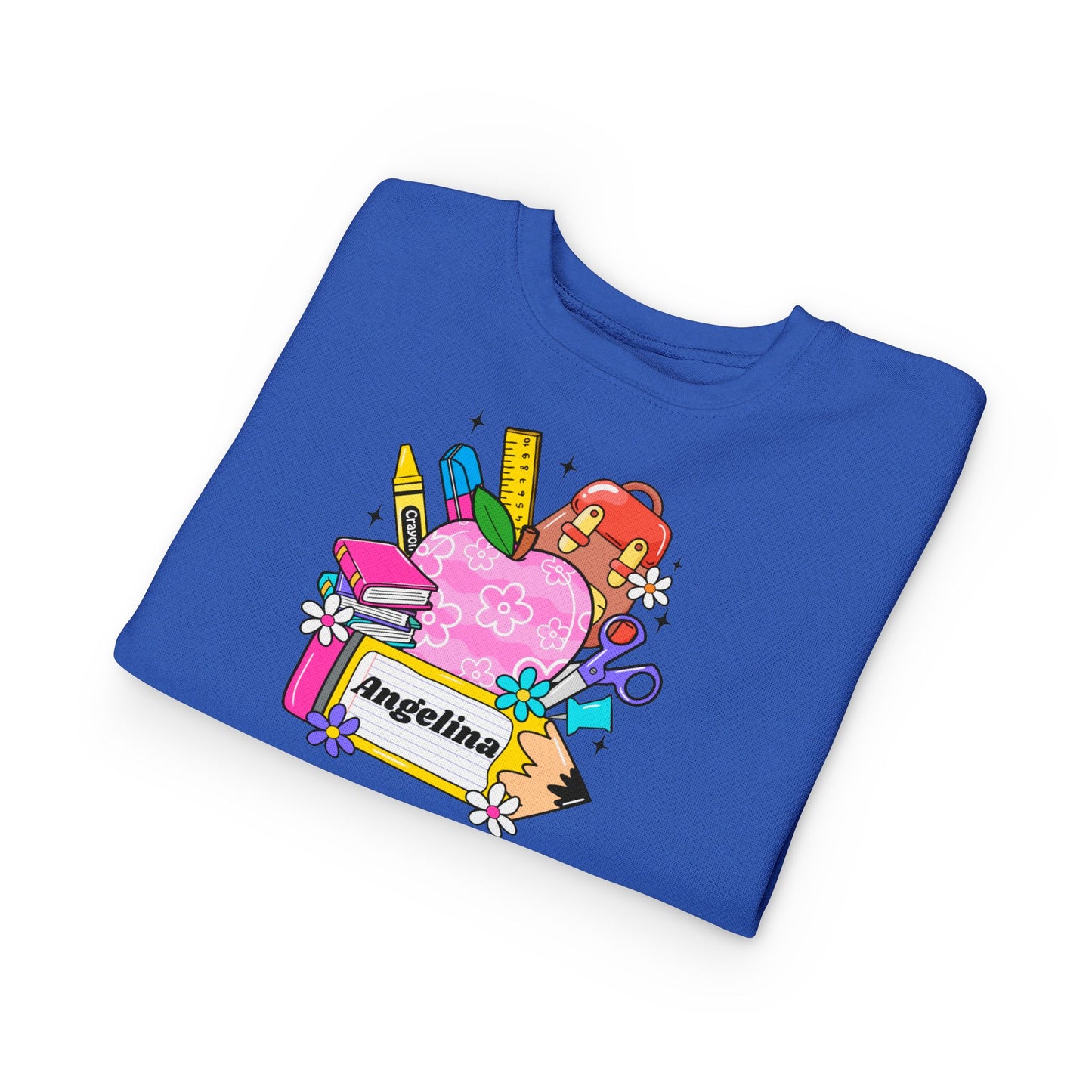 Custom name unisex alphabet sweatshirt for youth, toddlers & adults. Toddler and preschool gift, First Day Of School, fun shirt for youth