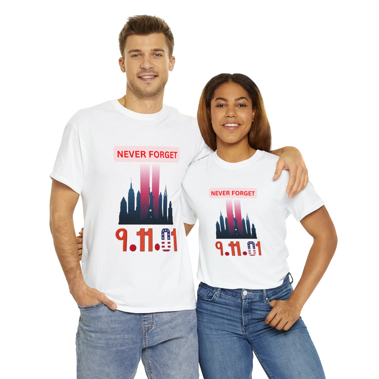 Unisex Heavy Cotton Tee- Never Forget 9/11/01