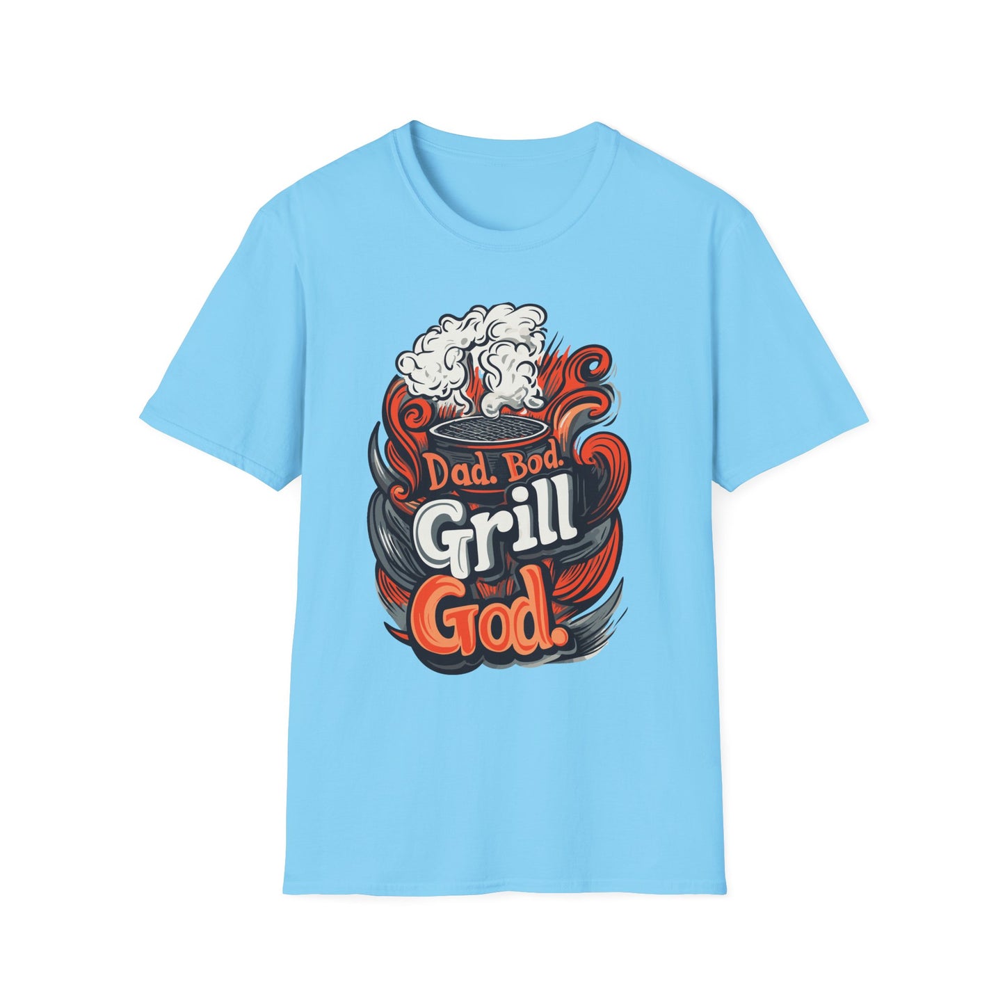 Dad, Bod Grill God T-Shirt | Father's Day Gift | Unisex Tee for Dads | Comfortable Casual Wear | Gift for Dad | Fire Theme