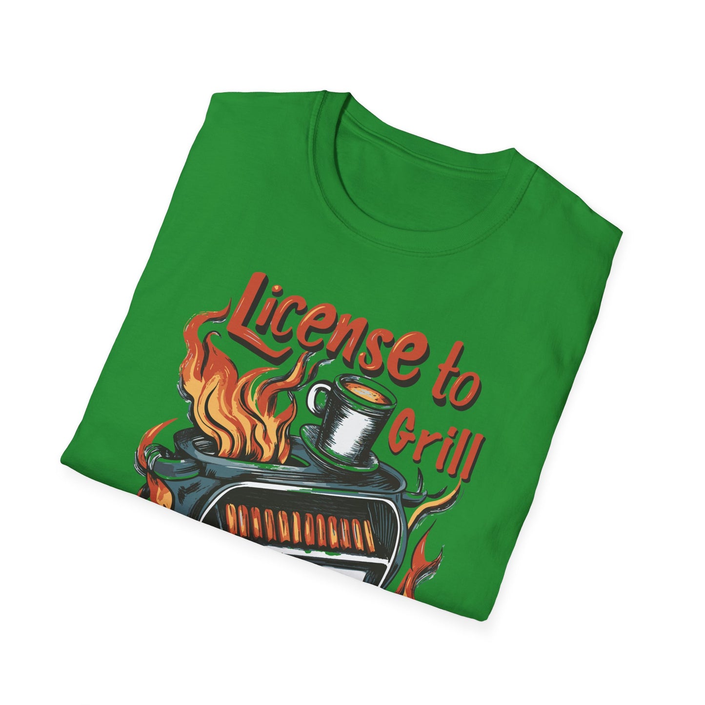 License to Grill T-Shirt | Father's Day Gift | Unisex Tee for Dads | Comfortable Casual Wear | Gift for Dad | Fire Theme