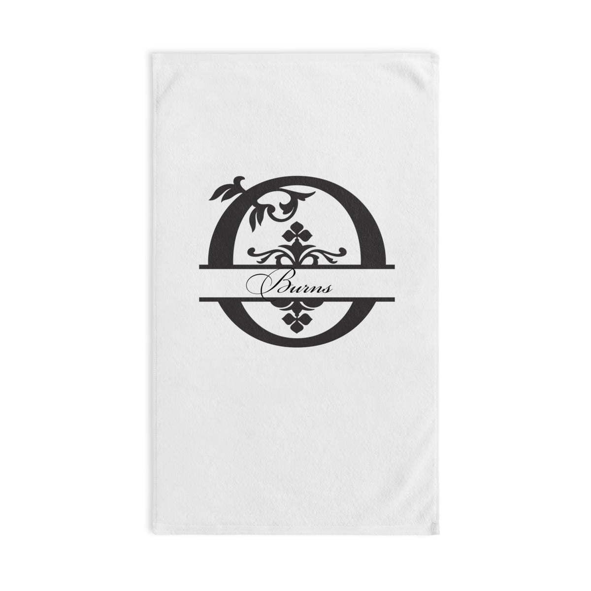 Hand Towel with Elegant Vintage “Vernis” Floral Monogram Design