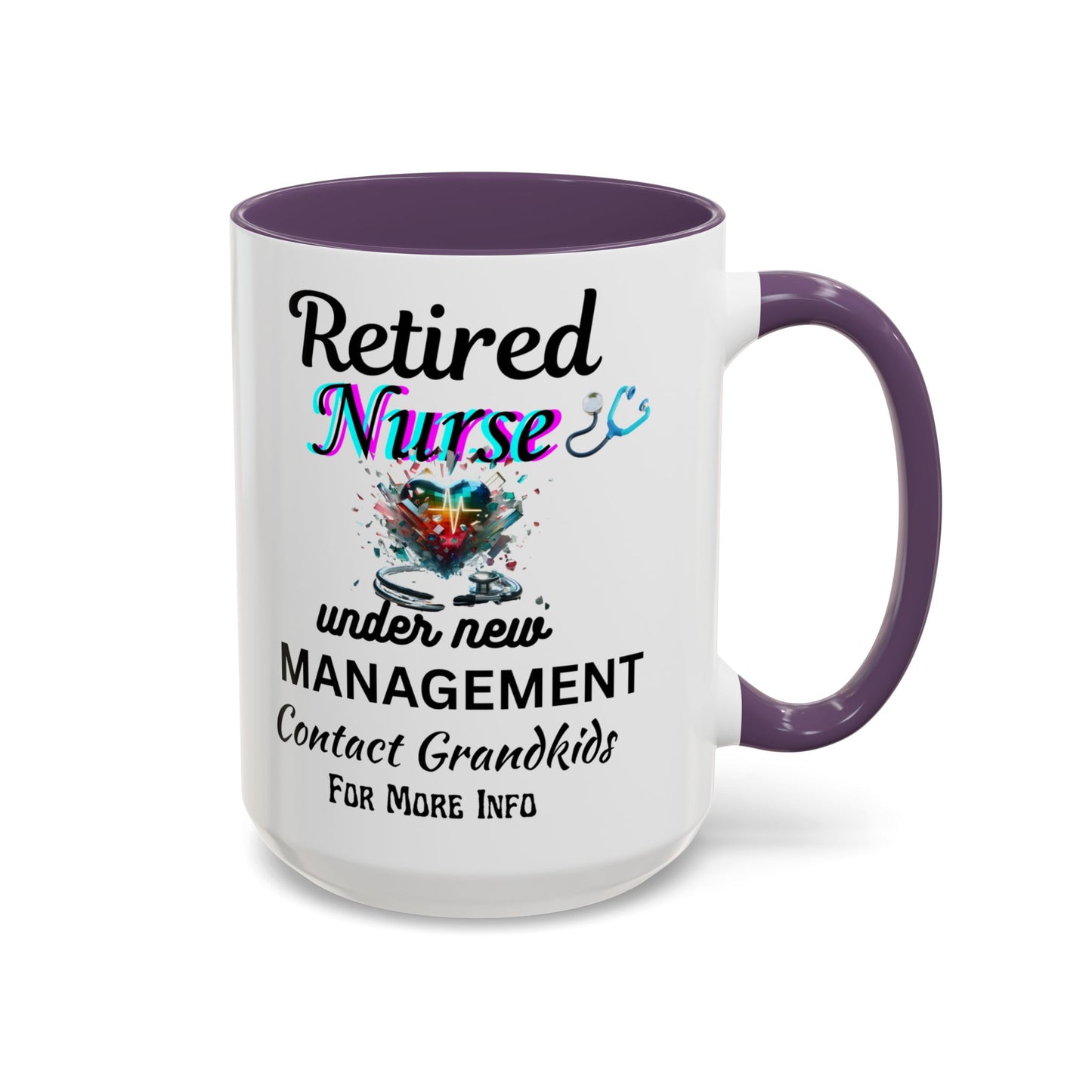 Retired Nurse Coffee Mug, Fun Gift for Retirement, Personalized Mug for Nurses, Coffee Cup for Grandkids Contact, Perfect for Holidays