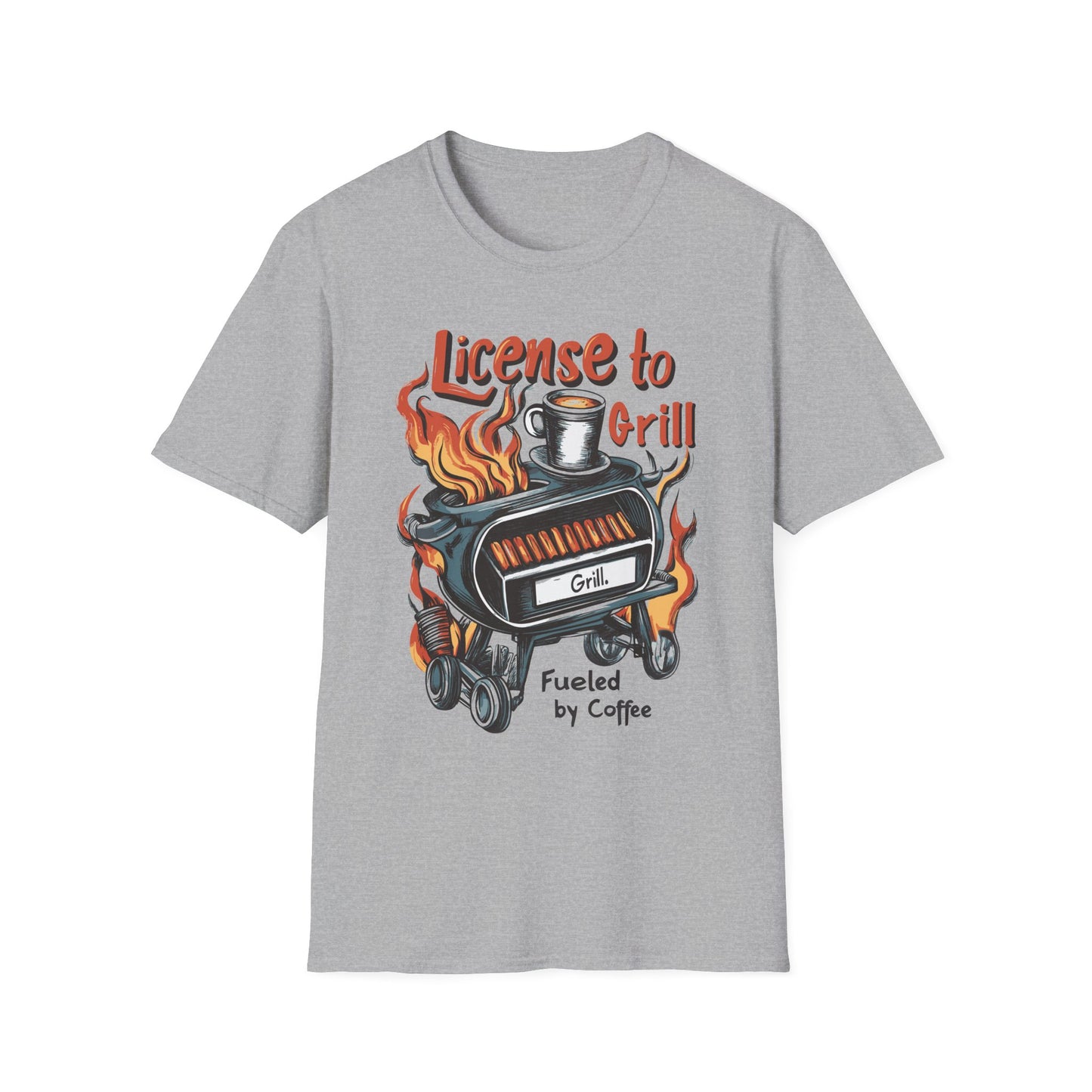 License to Grill T-Shirt | Father's Day Gift | Unisex Tee for Dads | Comfortable Casual Wear | Gift for Dad | Fire Theme