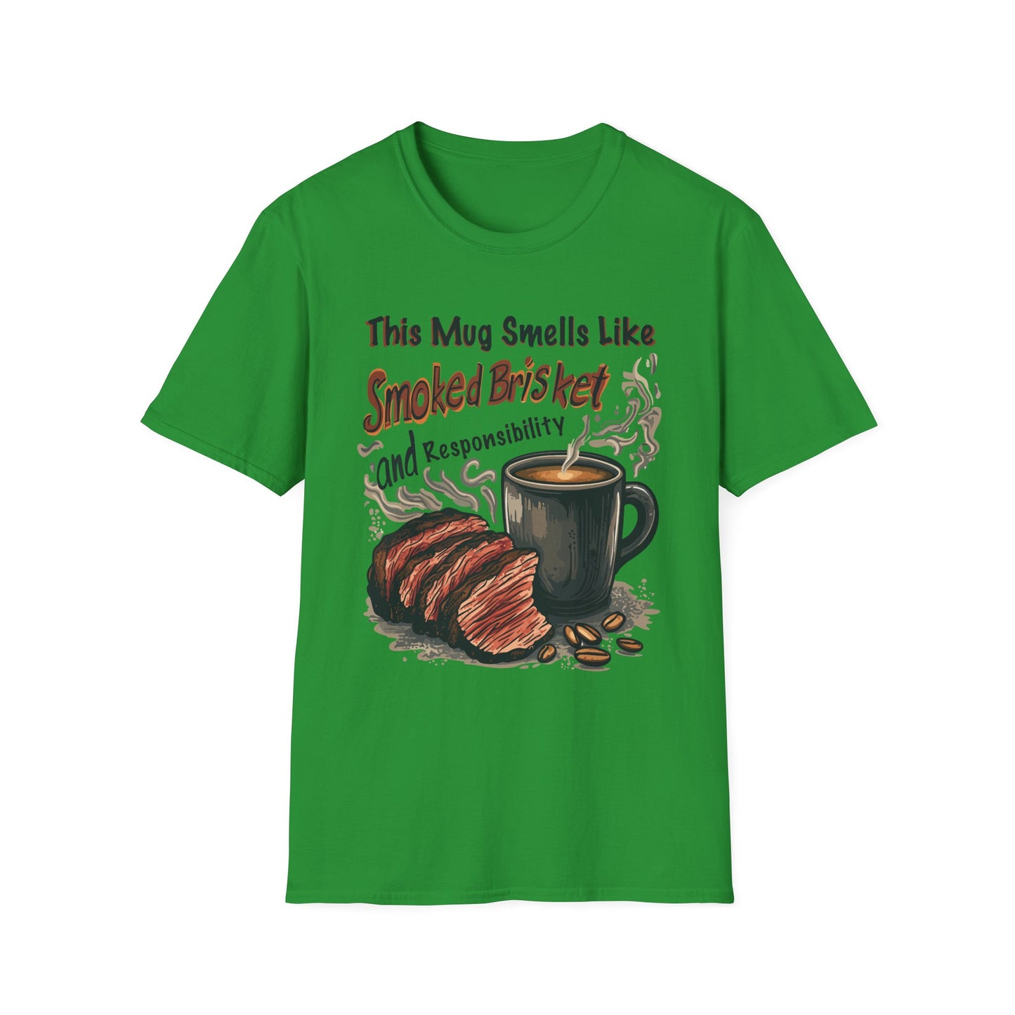 This Mug Smells Like Smoked Brisket T-Shirt | Father's Day Gift | Unisex Tee for Dads | Comfortable Casual Wear | Gift for Dad | Fire Theme