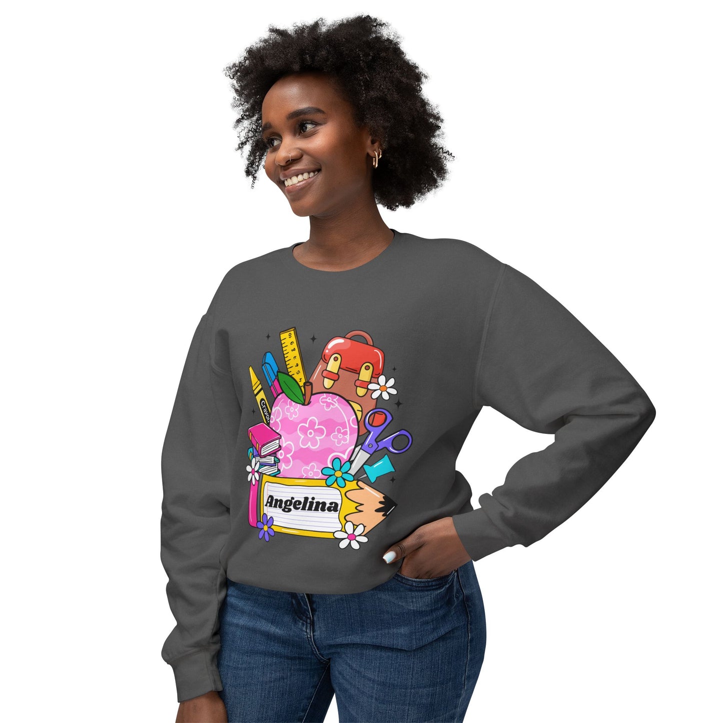 Custom name unisex alphabet sweatshirt for youth, toddlers & adults. Toddler and preschool gift, First Day Of School, fun shirt for youth