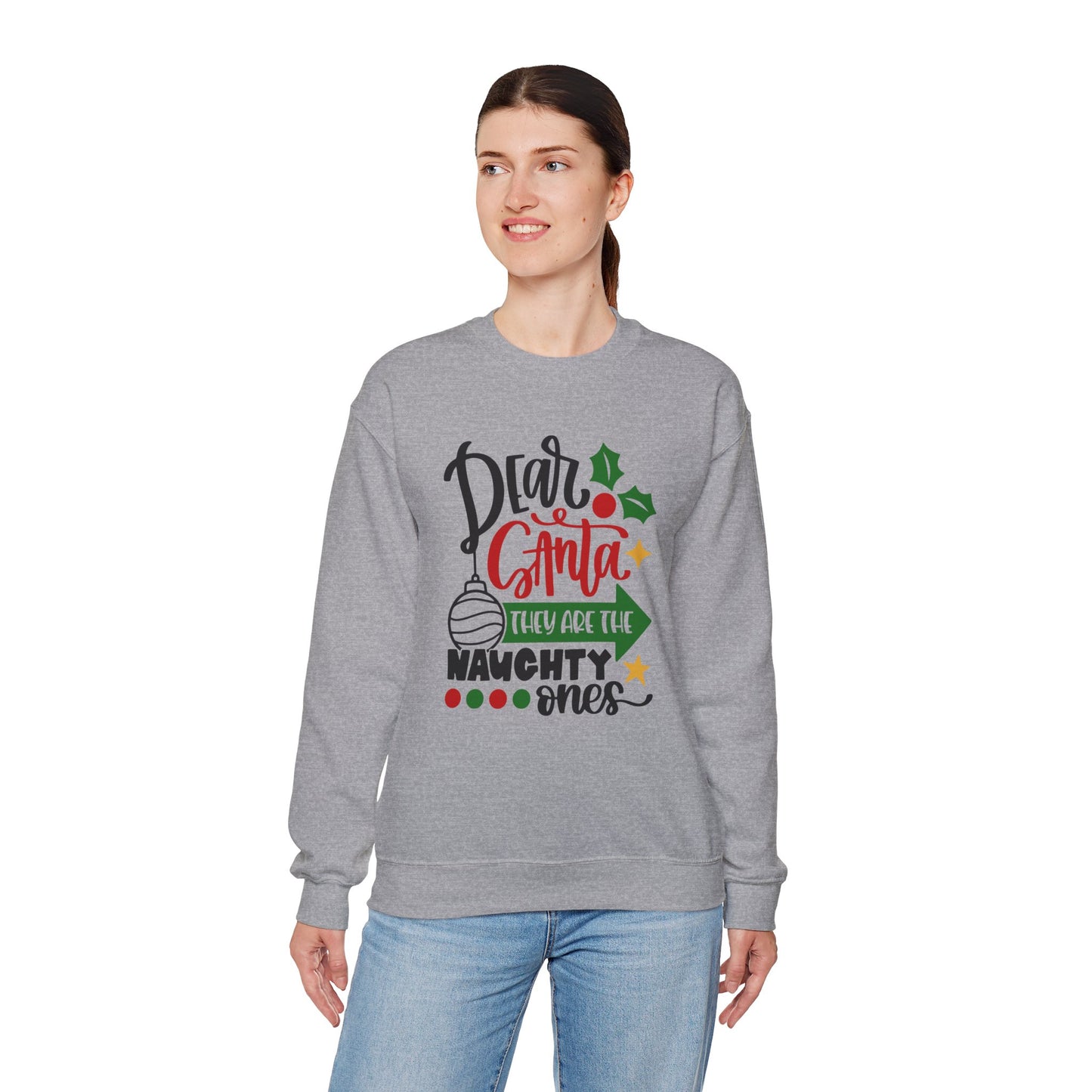 Dear Santa They Are the Naughty Ones Unisex Heavy Blend Crewneck Sweatshirt, Funny T-shirt, Christmas Shirt, Christmas Slogan Shirts, Christmas Sweater, Santa Shirt