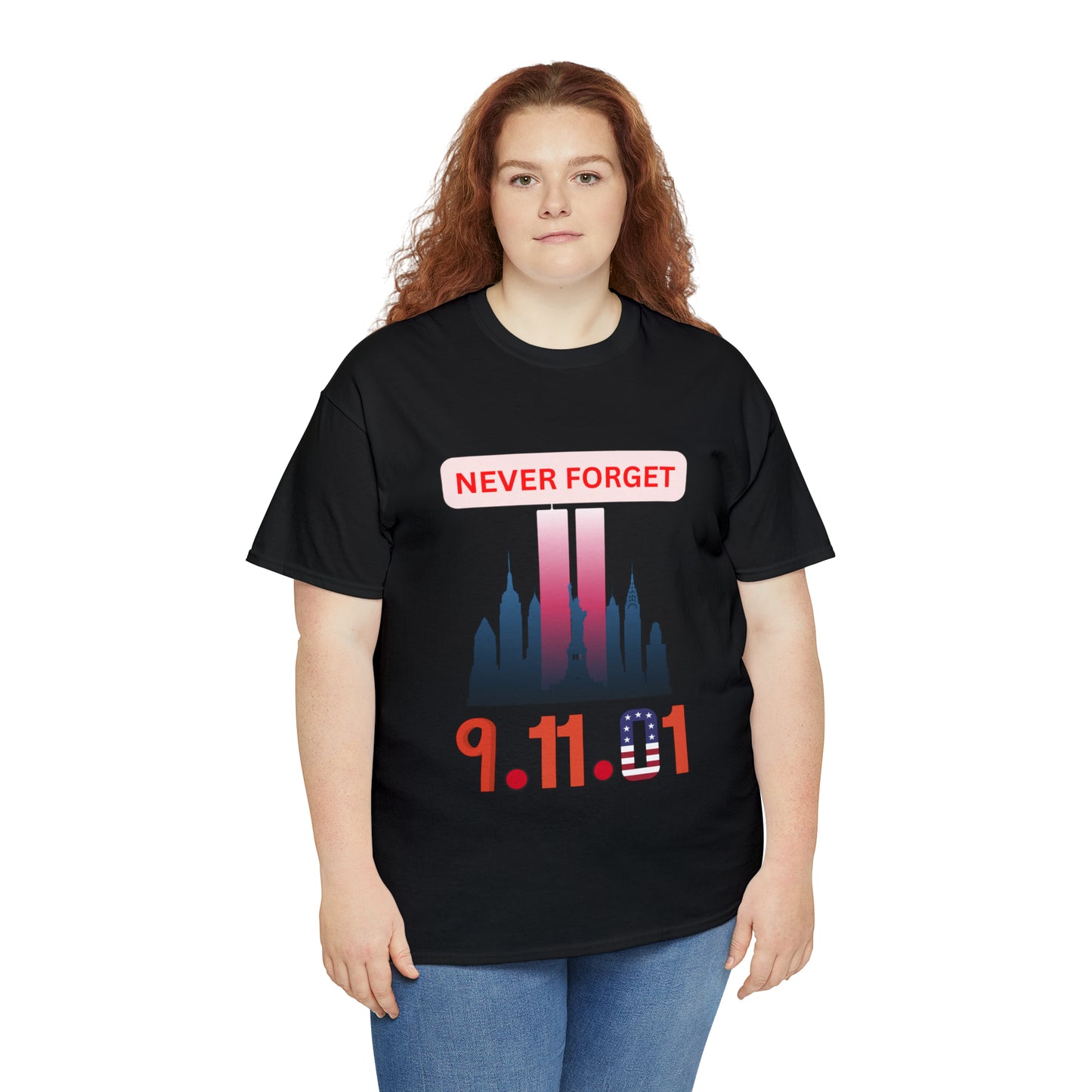 Unisex Heavy Cotton Tee- Never Forget 9/11/01