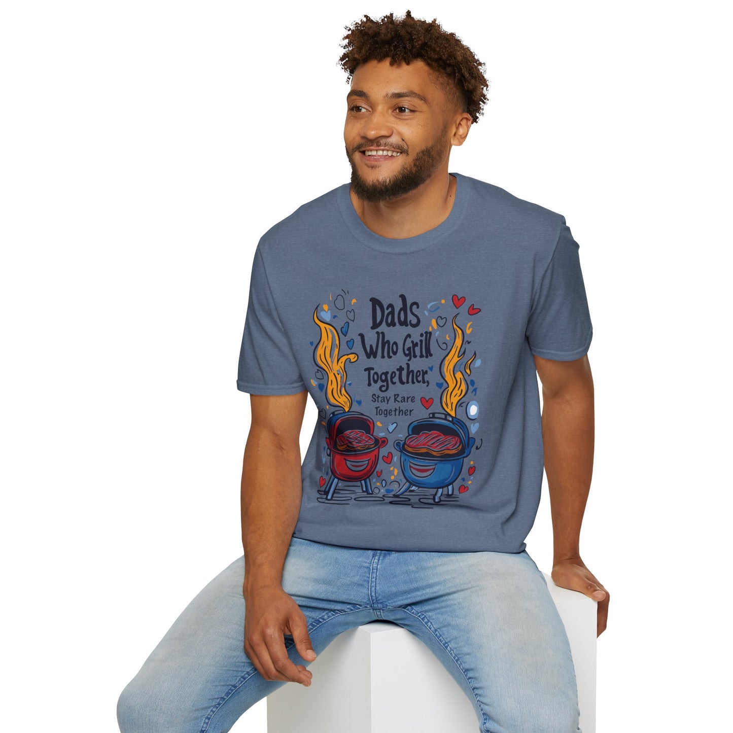 Dads Who Grill Together Stay Rare Together T-Shirt | Father's Day Gift | Unisex Tee for Dads | Comfortable Casual Wear | Gift for Dad | Fire Theme