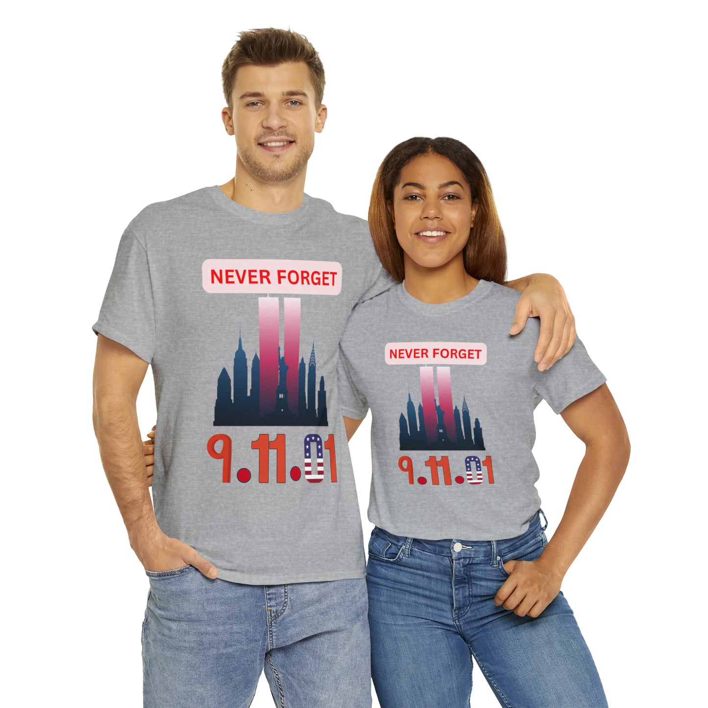 Unisex Heavy Cotton Tee- Never Forget 9/11