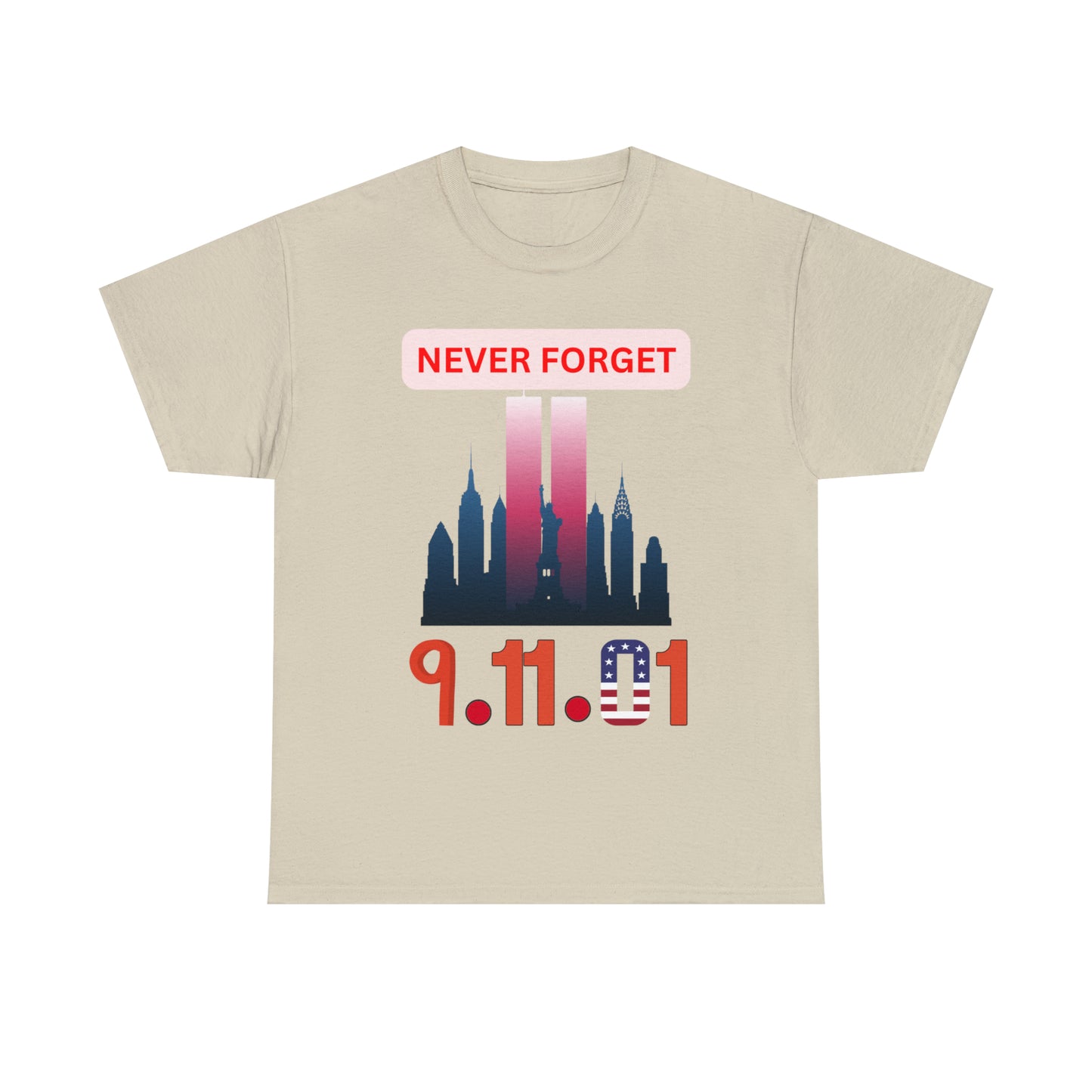 Unisex Heavy Cotton Tee- Never Forget 9/11