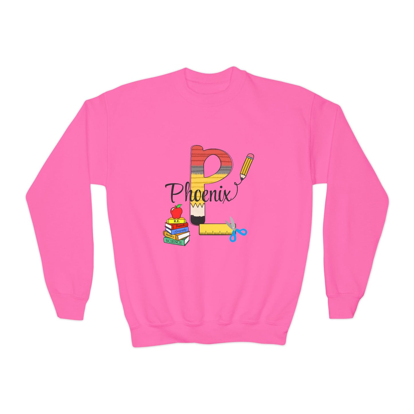 Custom name unisex alphabet sweatshirt for youth, toddlers & adults. Toddler and preschool gift, First Day Of School, fun shirt for youth