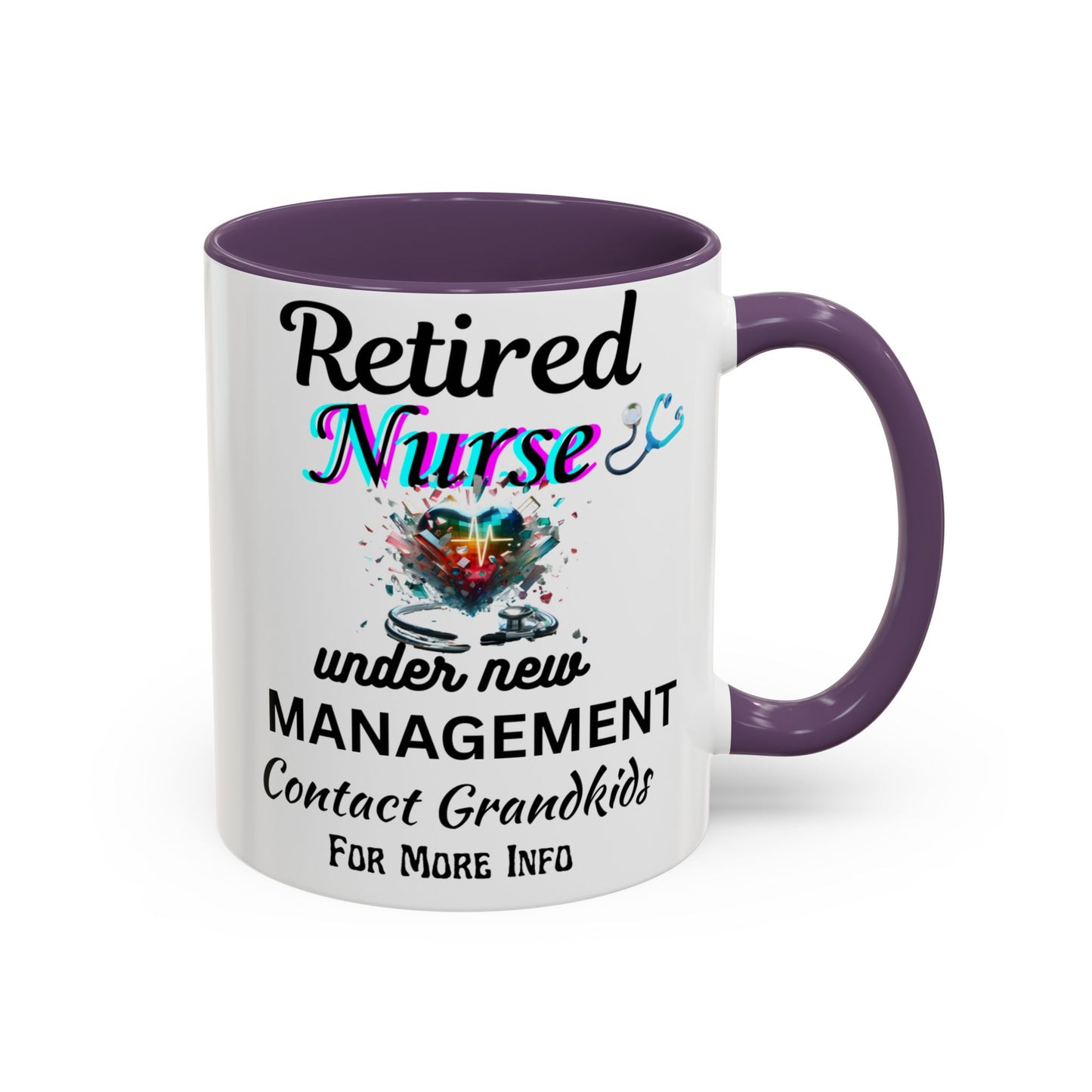 Retired Nurse Coffee Mug, Fun Gift for Retirement, Personalized Mug for Nurses, Coffee Cup for Grandkids Contact, Perfect for Holidays