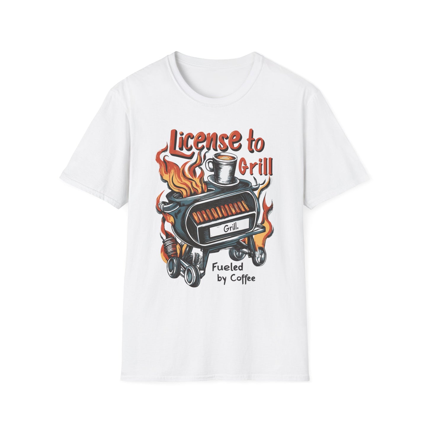 License to Grill T-Shirt | Father's Day Gift | Unisex Tee for Dads | Comfortable Casual Wear | Gift for Dad | Fire Theme