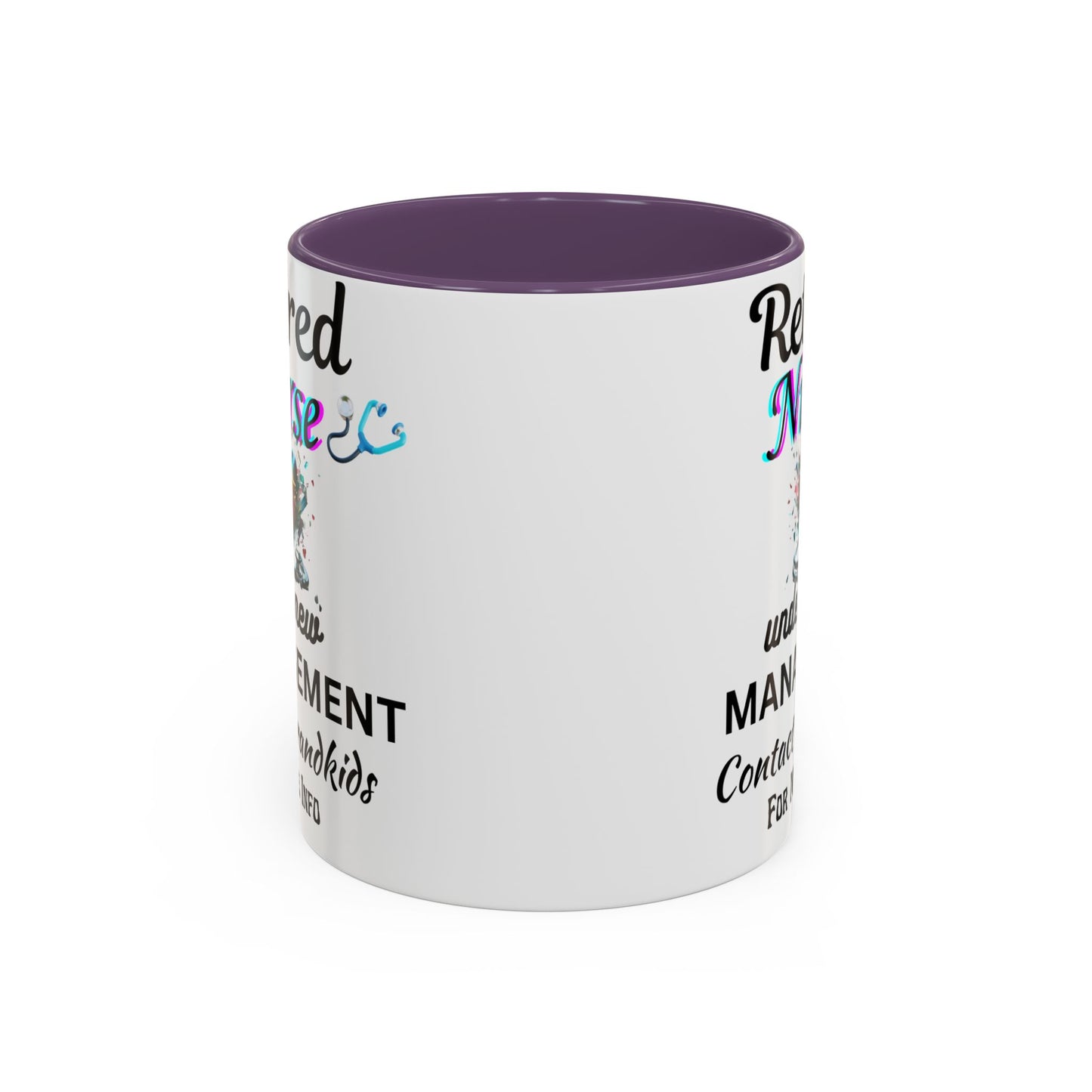 Retired Nurse Coffee Mug, Fun Gift for Retirement, Personalized Mug for Nurses, Coffee Cup for Grandkids Contact, Perfect for Holidays