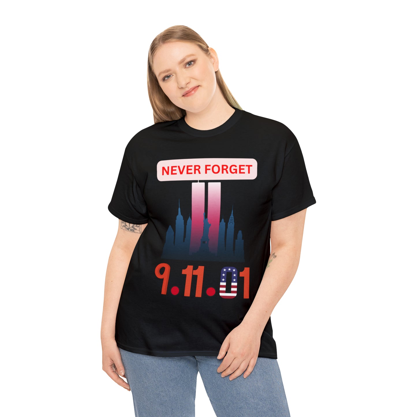 Unisex Heavy Cotton Tee- Never Forget 9/11