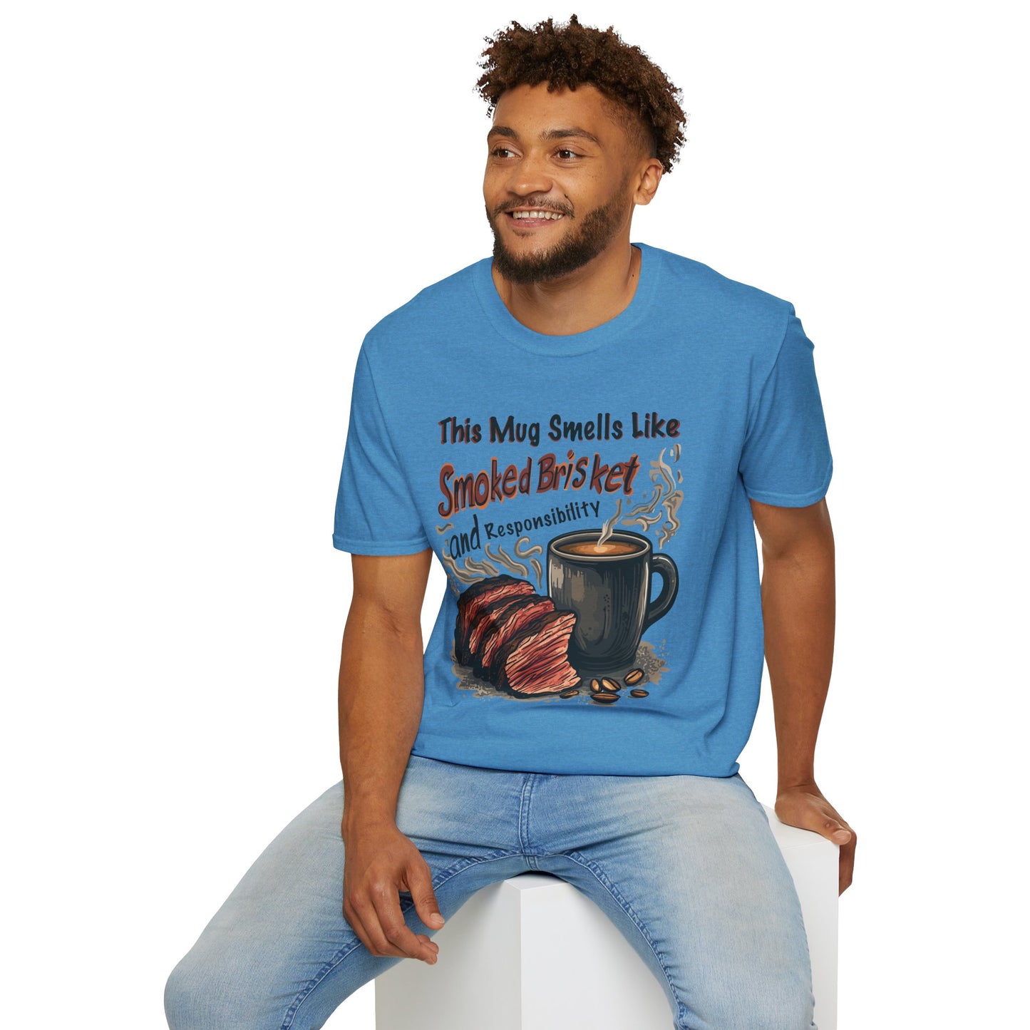 This Mug Smells Like Smoked Brisket T-Shirt | Father's Day Gift | Unisex Tee for Dads | Comfortable Casual Wear | Gift for Dad | Fire Theme