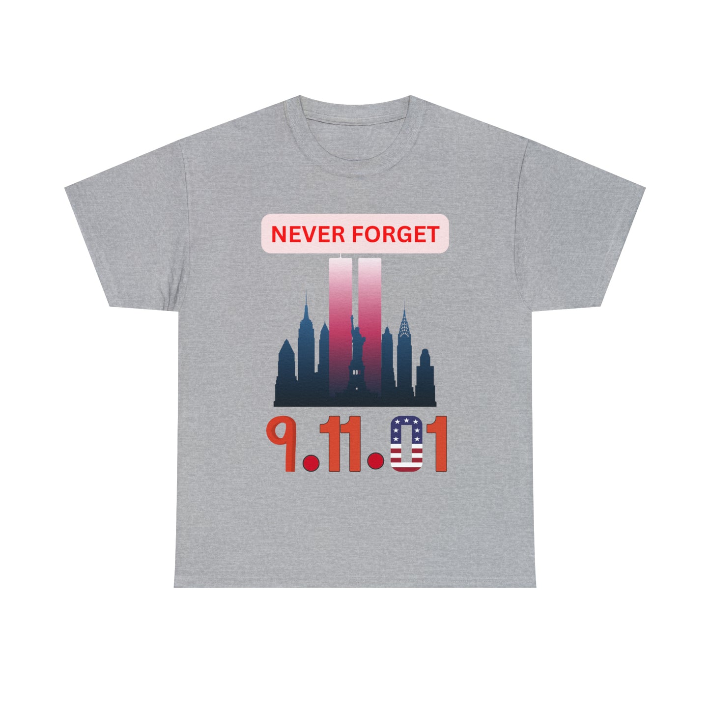 Unisex Heavy Cotton Tee- Never Forget 9/11