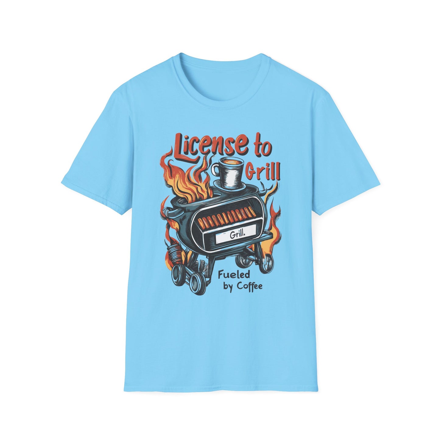 License to Grill T-Shirt | Father's Day Gift | Unisex Tee for Dads | Comfortable Casual Wear | Gift for Dad | Fire Theme