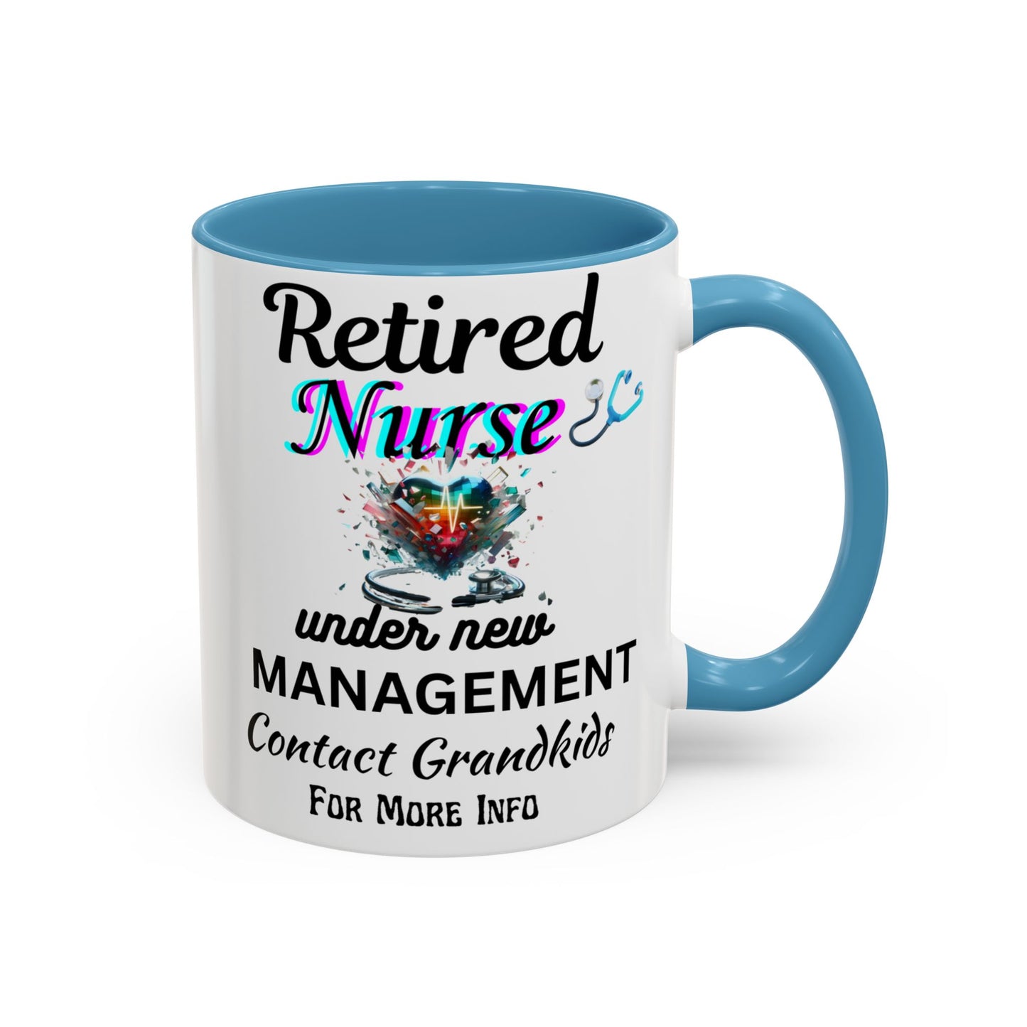 Retired Nurse Coffee Mug, Fun Gift for Retirement, Personalized Mug for Nurses, Coffee Cup for Grandkids Contact, Perfect for Holidays