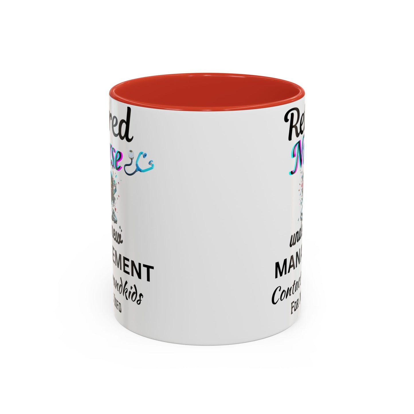 Retired Nurse Coffee Mug, Fun Gift for Retirement, Personalized Mug for Nurses, Coffee Cup for Grandkids Contact, Perfect for Holidays