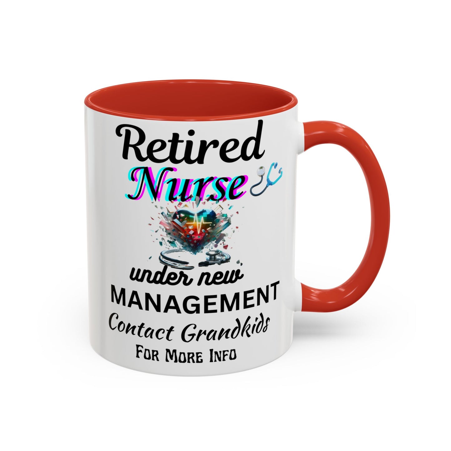 Retired Nurse Coffee Mug, Fun Gift for Retirement, Personalized Mug for Nurses, Coffee Cup for Grandkids Contact, Perfect for Holidays