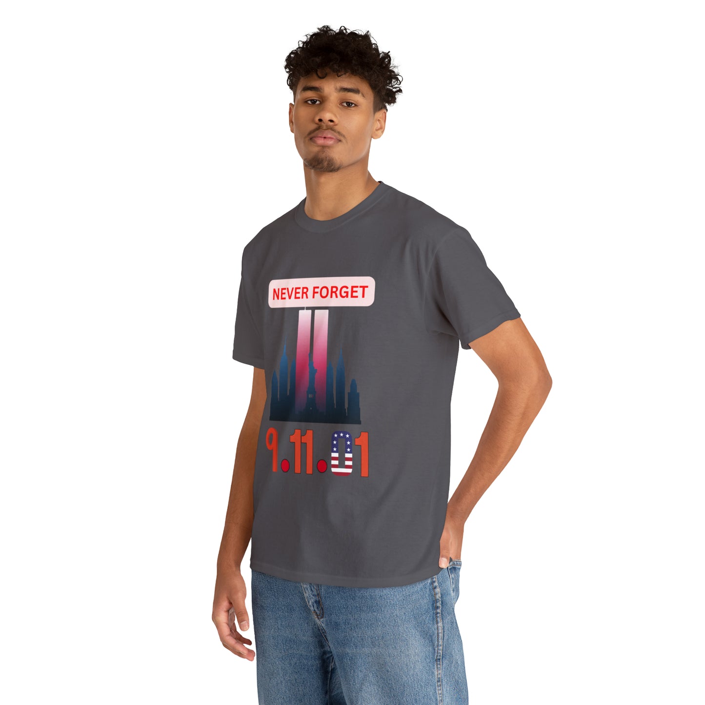 Unisex Heavy Cotton Tee- Never Forget 9/11/01