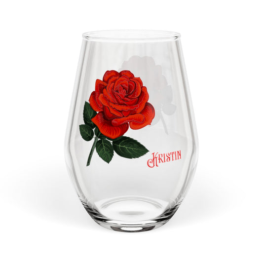 Personalized Birth Flower Wine Glass, Birth Flower gift