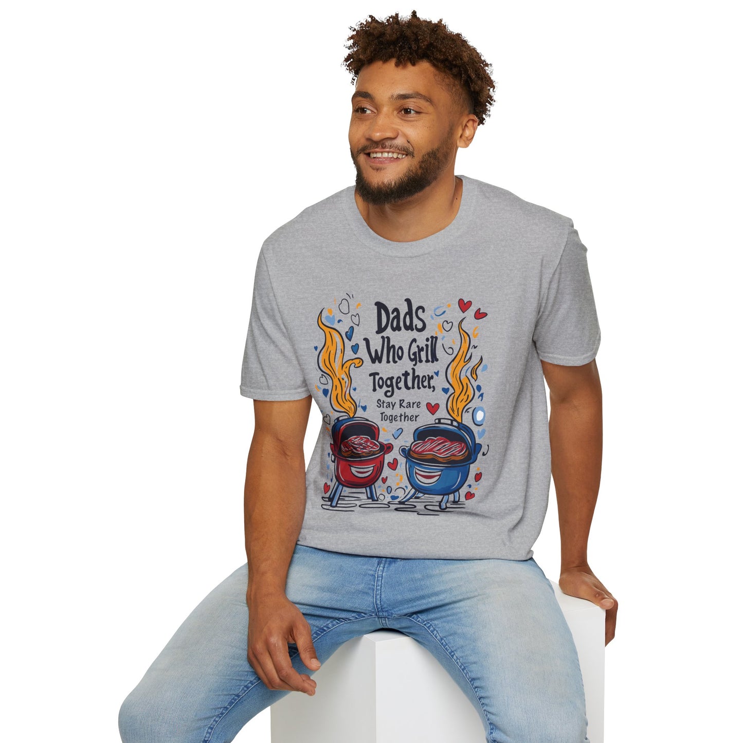 Dads Who Grill Together Stay Rare Together T-Shirt | Father's Day Gift | Unisex Tee for Dads | Comfortable Casual Wear | Gift for Dad | Fire Theme