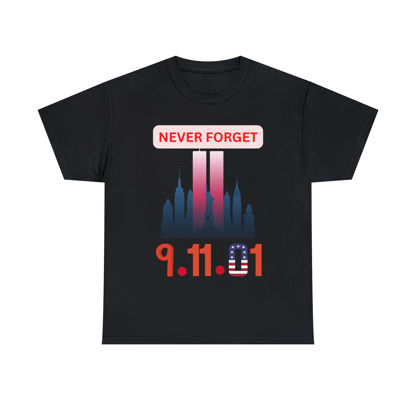 Unisex Heavy Cotton Tee- Never Forget 9/11