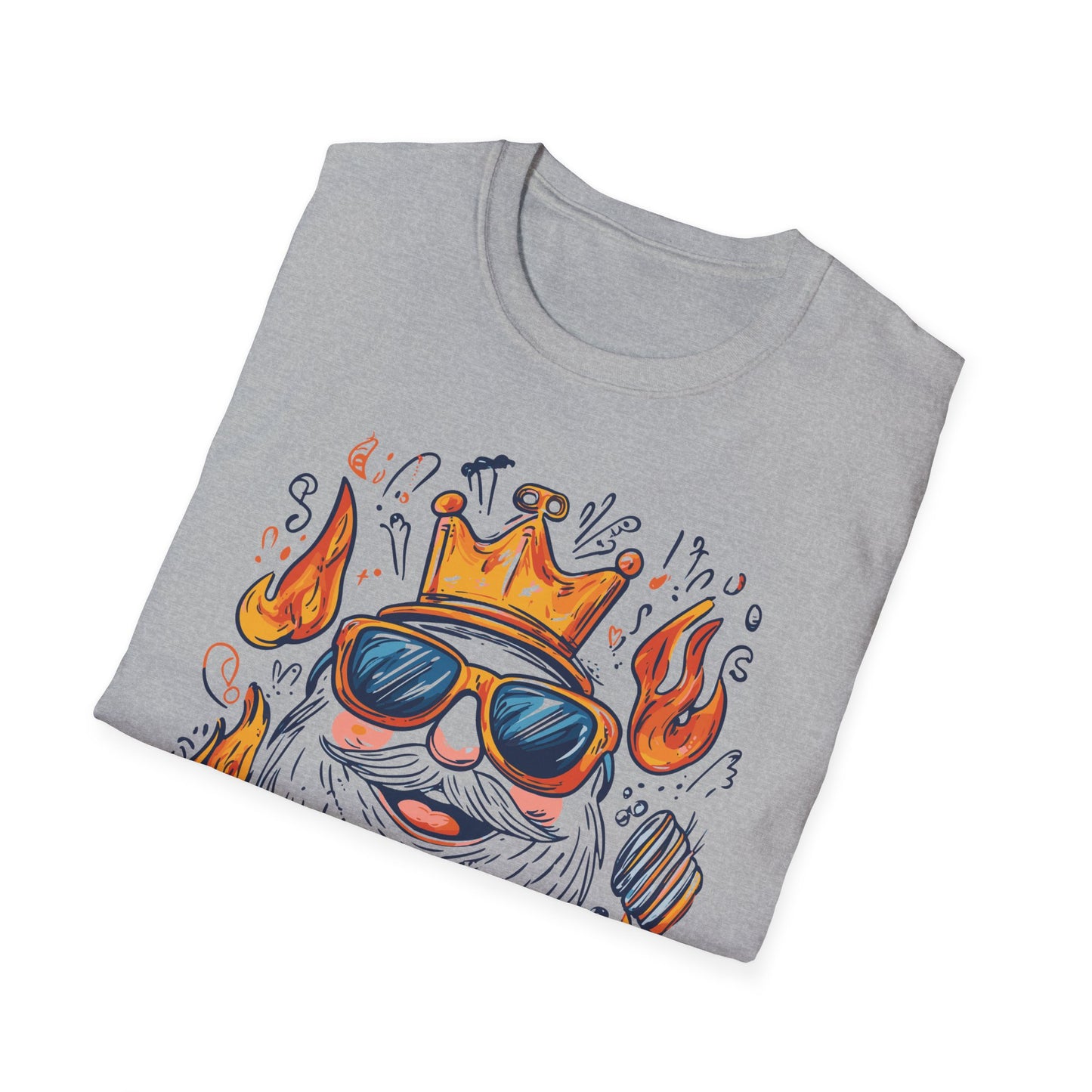 King of the Grill, Master of Dad Jokes T-Shirt | Father's Day Gift | Unisex Tee for Dads | Comfortable Casual Wear | Gift for Dad | Fire Theme