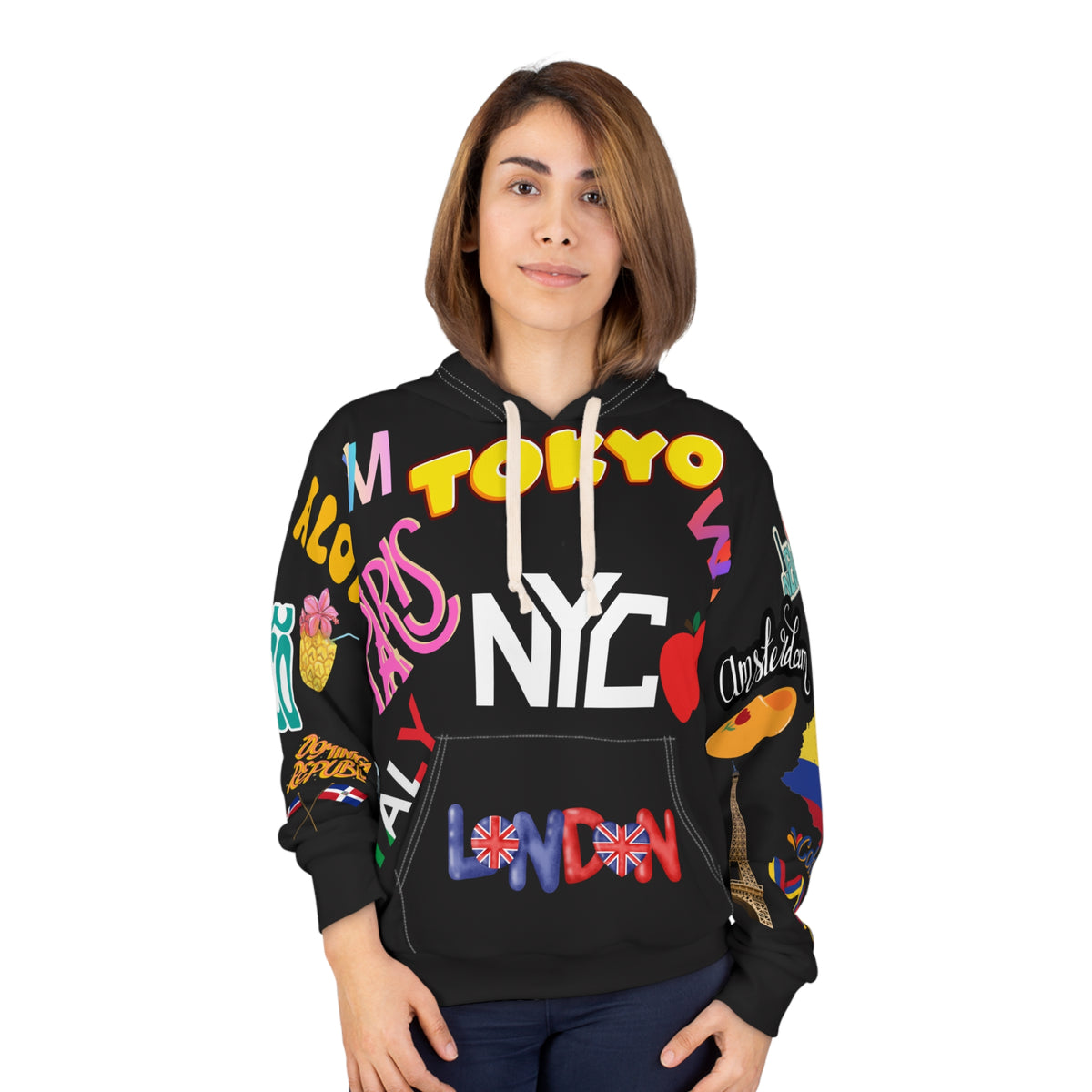 NYC and abroad Travel Souvenir Collage Pullover Hoodie