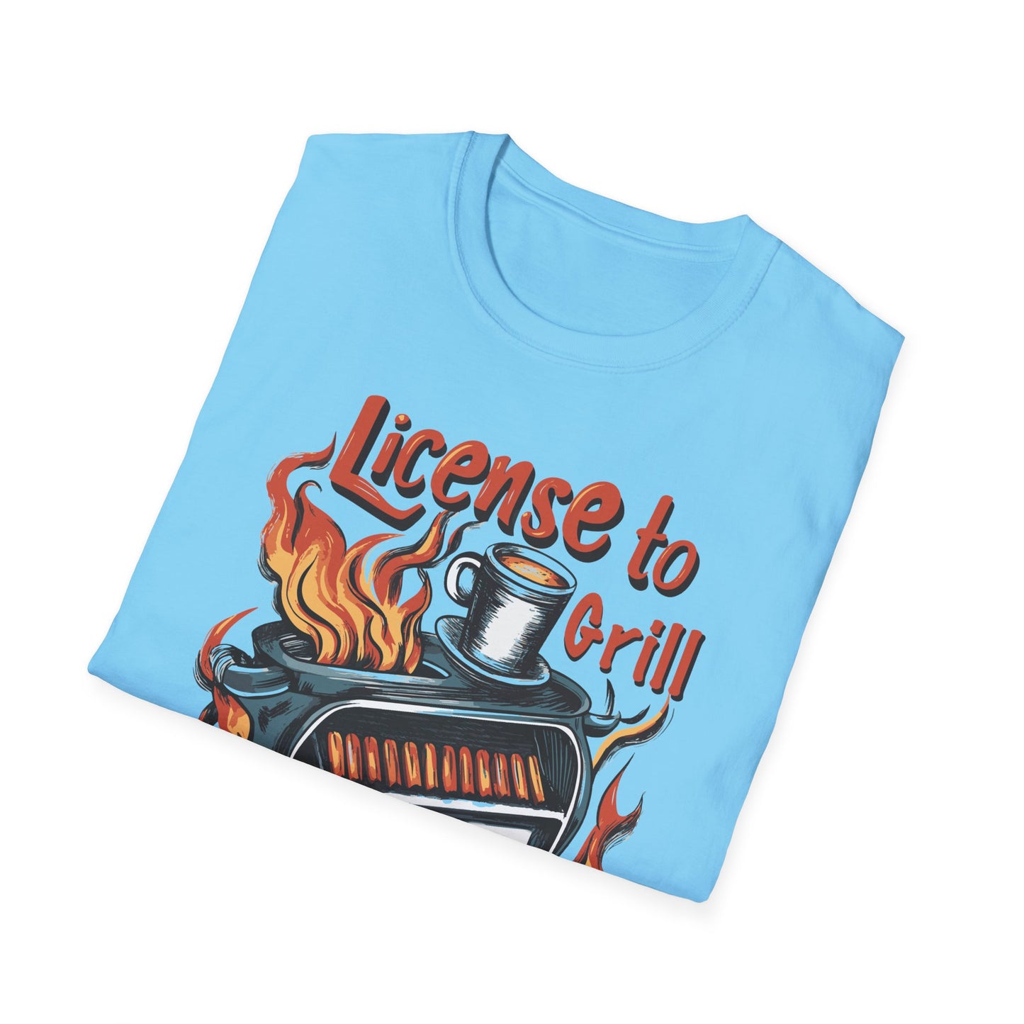 License to Grill T-Shirt | Father's Day Gift | Unisex Tee for Dads | Comfortable Casual Wear | Gift for Dad | Fire Theme