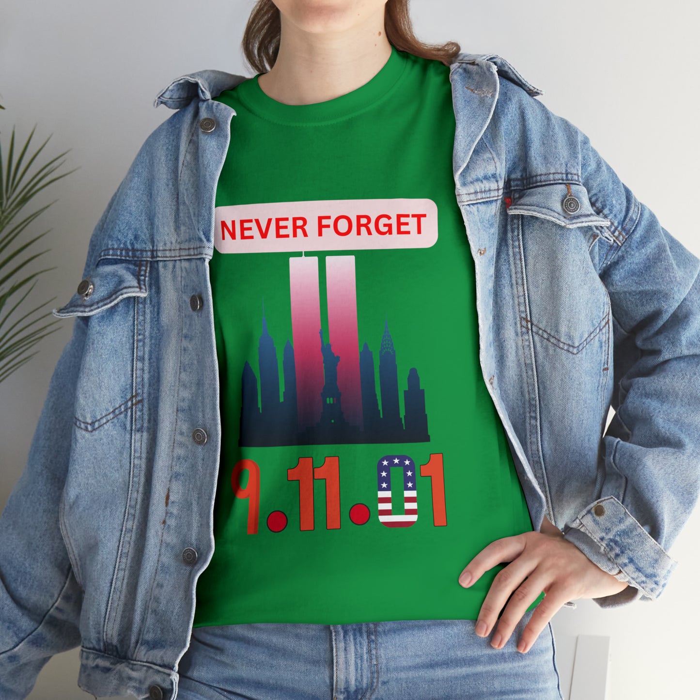 Unisex Heavy Cotton Tee- Never Forget 9/11/01