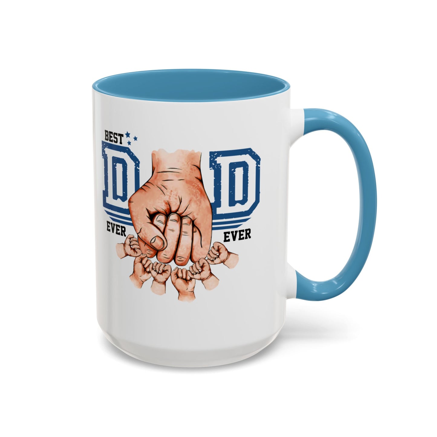 6 kids Personalized Accent Mug - Vibrant Color Contrast Coffee Mug for Coffee Lovers and Dads