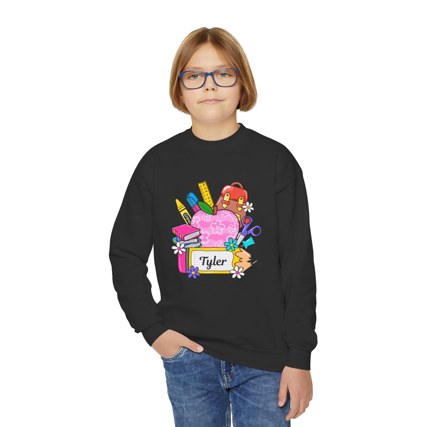 Custom name unisex alphabet sweatshirt for youth, toddlers & adults. Toddler and preschool gift, First Day Of School, fun shirt for youth