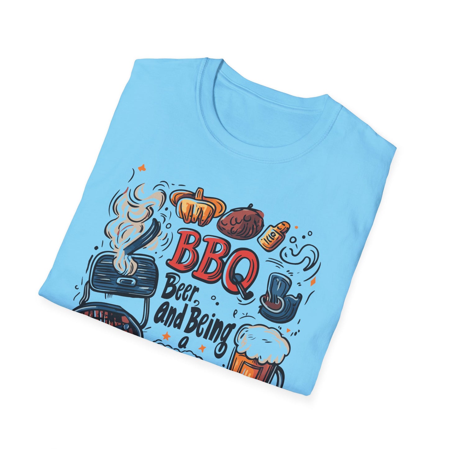 BBQ Beer and Being A Dad T-Shirt | Father's Day Gift | Unisex Tee for Dads | Comfortable Casual Wear | Gift for Dad | Fire Theme