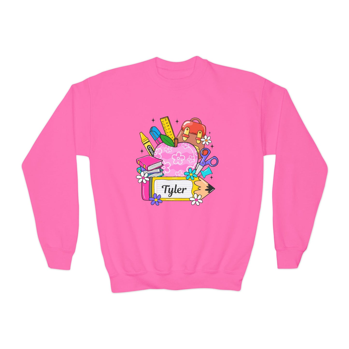 Custom name unisex alphabet sweatshirt for youth, toddlers & adults. Toddler and preschool gift, First Day Of School, fun shirt for youth