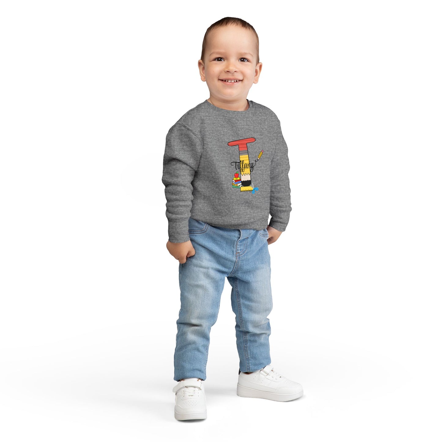 Custom name unisex alphabet sweatshirt for youth, toddlers & adults. Toddler and preschool gift, First Day Of School, fun shirt for youth
