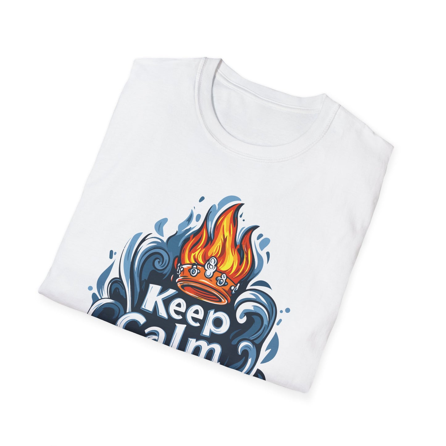 Keep Calm and Grill On T-Shirt | Father's Day Gift | Unisex Tee for Dads | Comfortable Casual Wear | Gift for Dad | Fire Theme