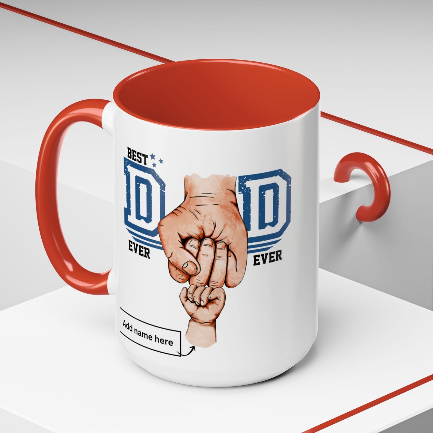 Best Dad Ever Accent Coffee Mug | Father's Day Gift, Dad Mug, Coffee Lover Gift, Family Appreciation, Unique Drinking Cup