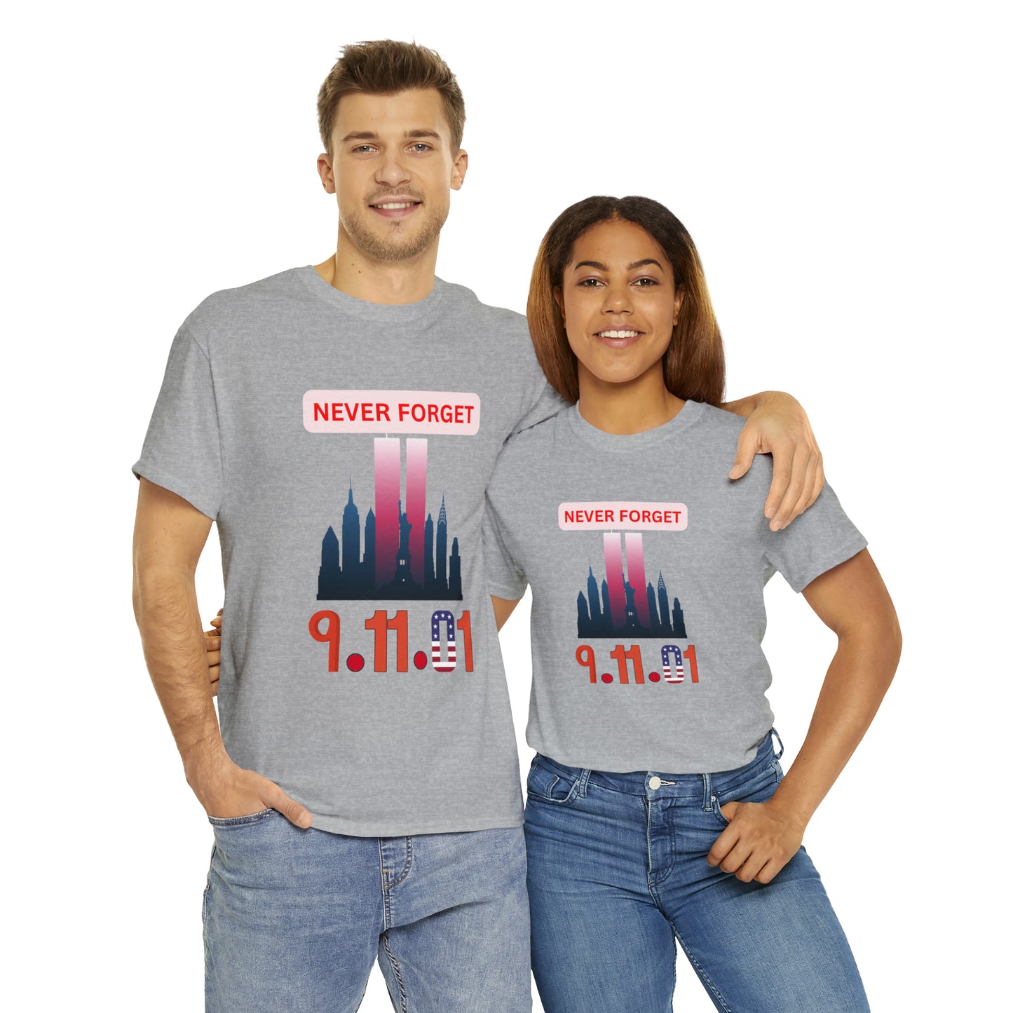 Unisex Heavy Cotton Tee- Never Forget 9/11/01