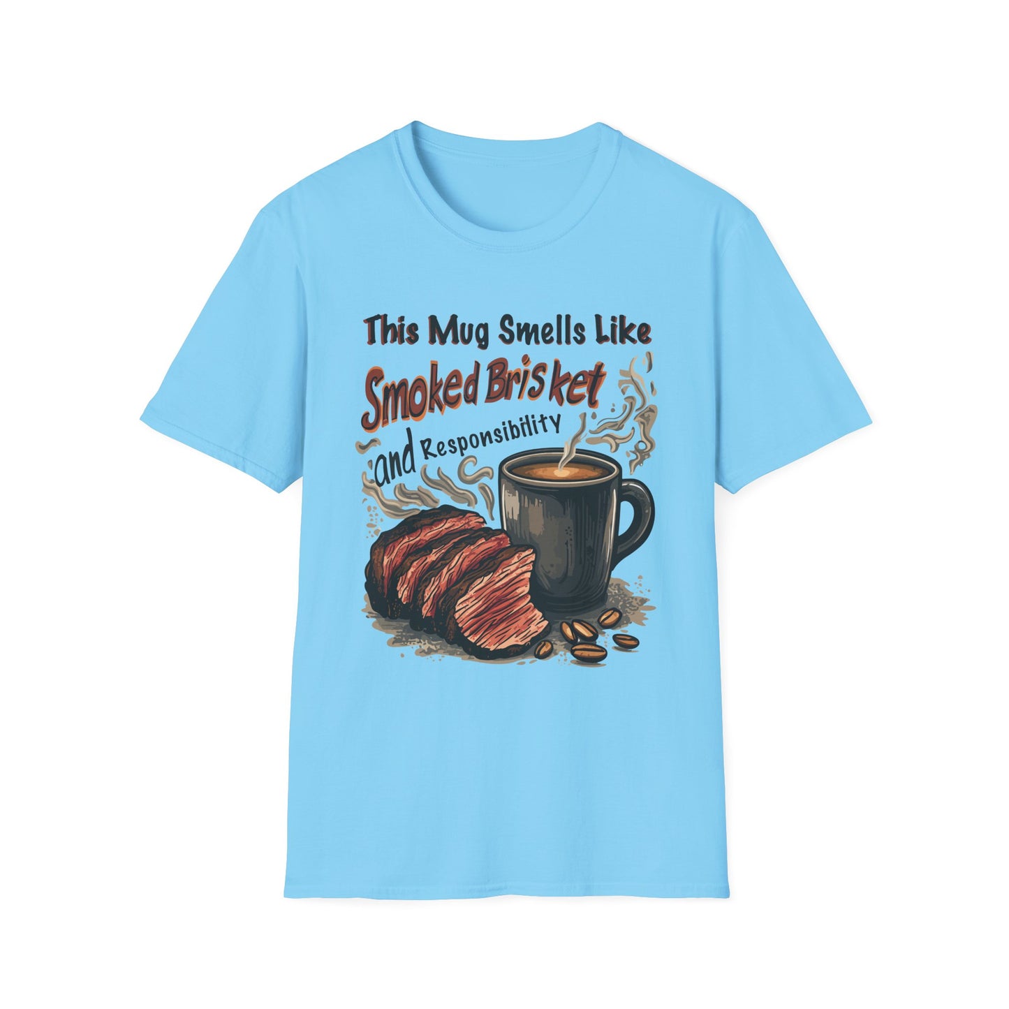 This Mug Smells Like Smoked Brisket T-Shirt | Father's Day Gift | Unisex Tee for Dads | Comfortable Casual Wear | Gift for Dad | Fire Theme